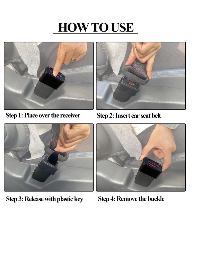 Car Seatbelt Buckle Guard, Child Seat Belt Lock Seatbelt Buckle Cover Seat Belt Lock Cover Black Seat Belt Lock, Buckle Guard for Kids/Special Needs, 4-Pack Fit Most Car (Expect Truck) - Image 4